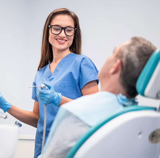 dentist with patient