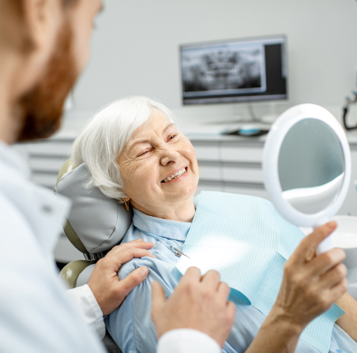 senior woman at the dentist