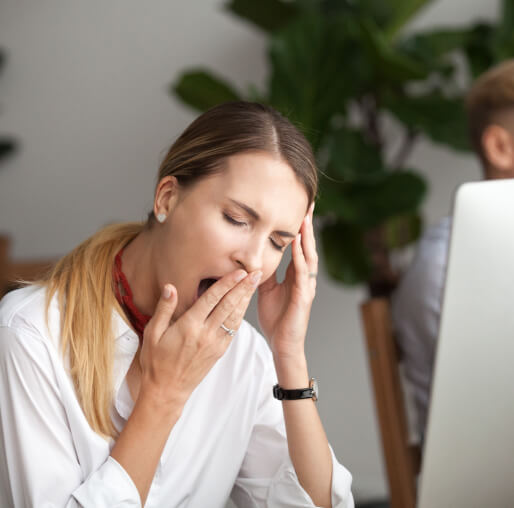 woman yawning